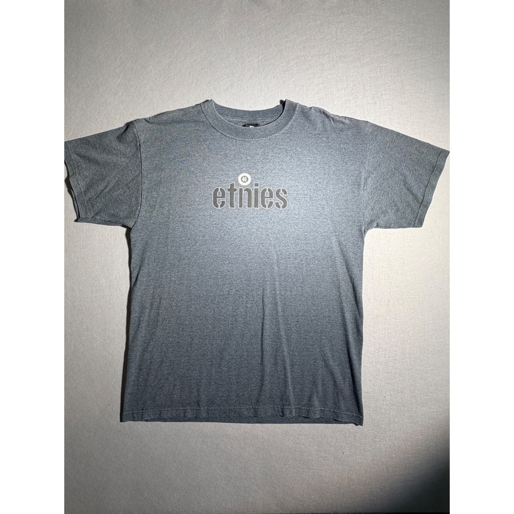 Vintage Etnies T Shirt Mens Large Grey Short Sleeve Logo Graphic Skater Tee